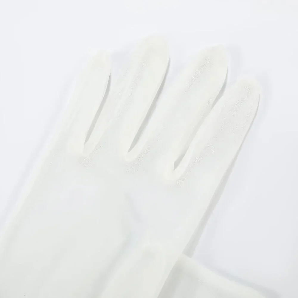 Women's Lvory 05 Floral Short Length Lace Tulle Mesh Wrist Wedding Party Gloves